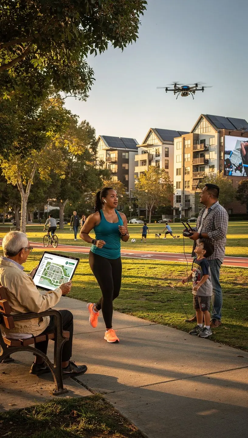 City district officials discussing technology integration strategies during a community meeting